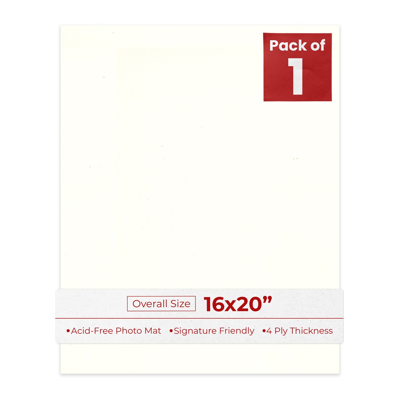 Antique White 16x20 Uncut Mat Board - Blank Sheets, No Opening